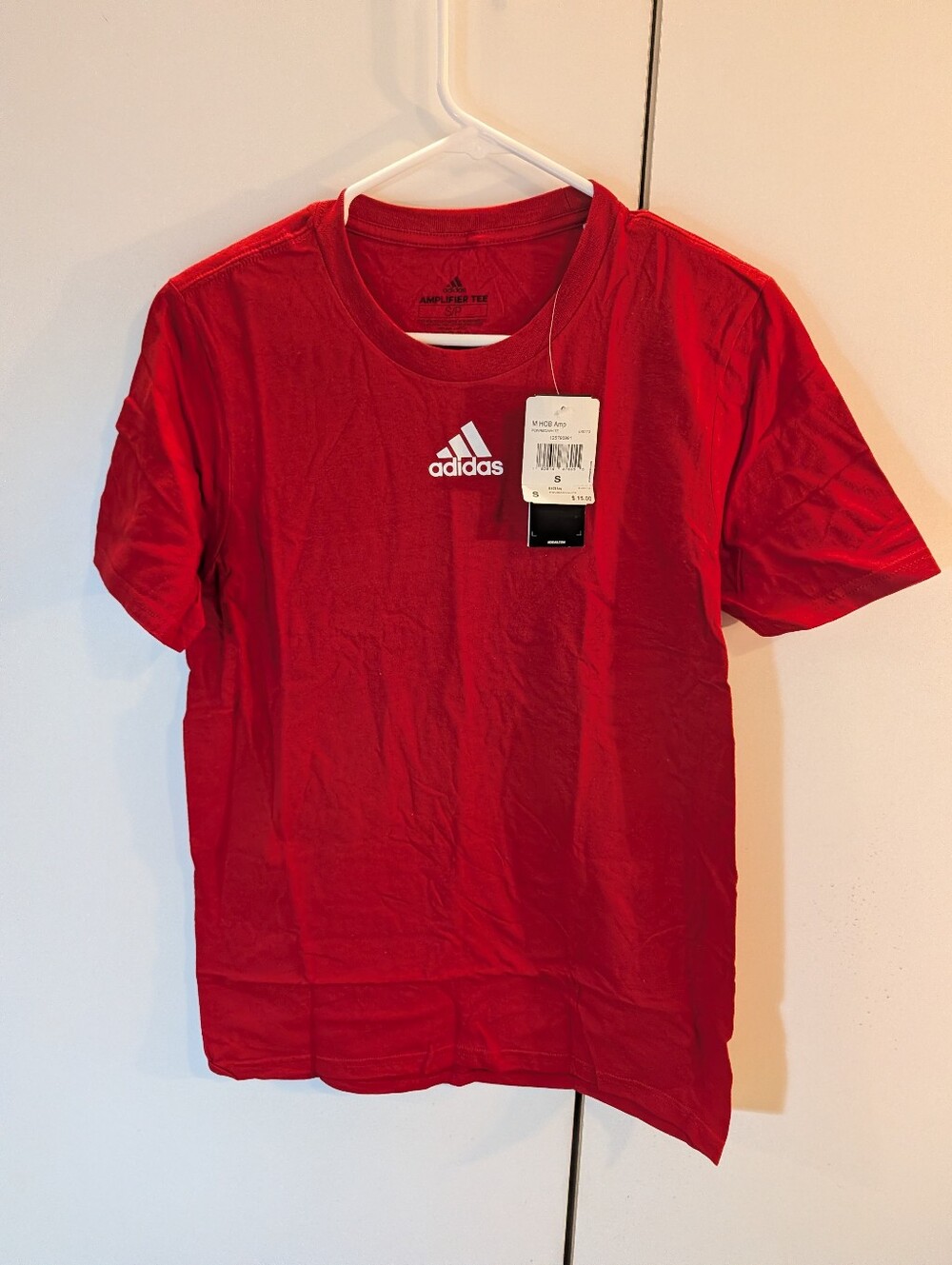 Adidas Mens Small Red Short-Sleeve Logo Tee NWT